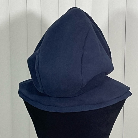 UNU Navy Blue Cotton Fleece Oversized Hooded Scarf Balaclava Removable Hood Hat main image 6